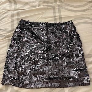 MICHAEL Michael Kors Black and Silver Sequin Mini Skirt